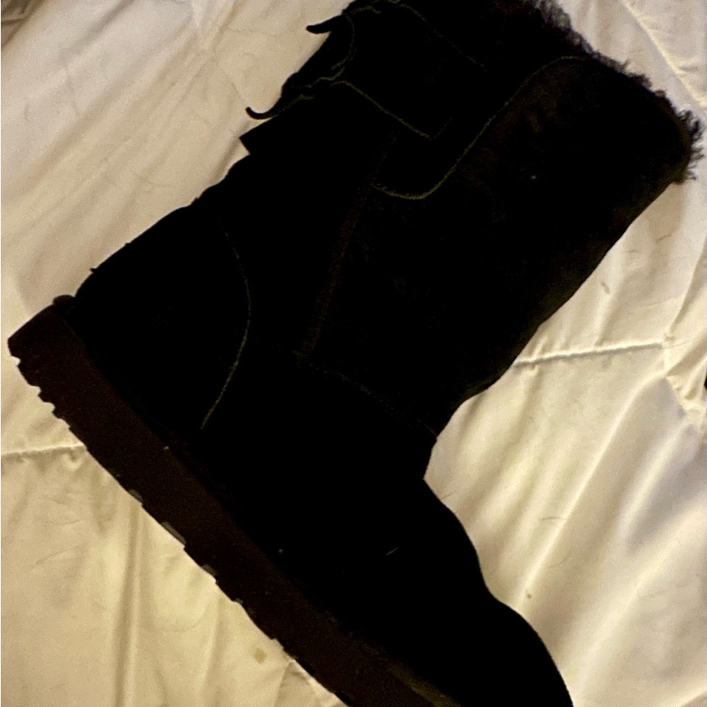 Ugg boots, Black with 3 bows on the back side. Size 8